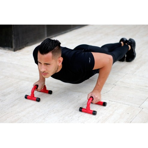 Barras Soporte Para Flexiones Clásica Push Up K6 Rojo