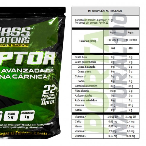 Raptor Sabor Frutos Rojos x 6lbs - Mass Proteins