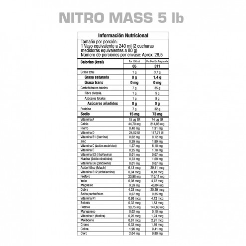 Nitro Mass x 5lbs - Sabor...